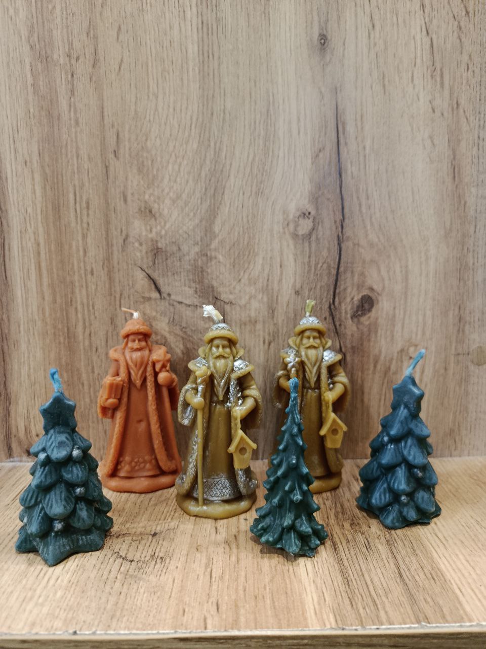 Кольорові воскові свічки - новорічні