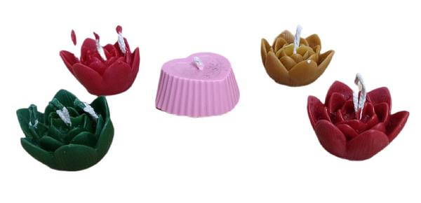 Свічки з натурального воску " Лотос і серце" зображення