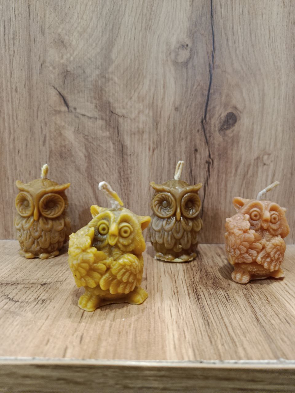 Кольорові воскові свічки - сови