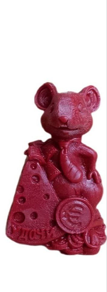 Свічки з натурального воску "Мишка з шматочком сиру і грошима" зображення