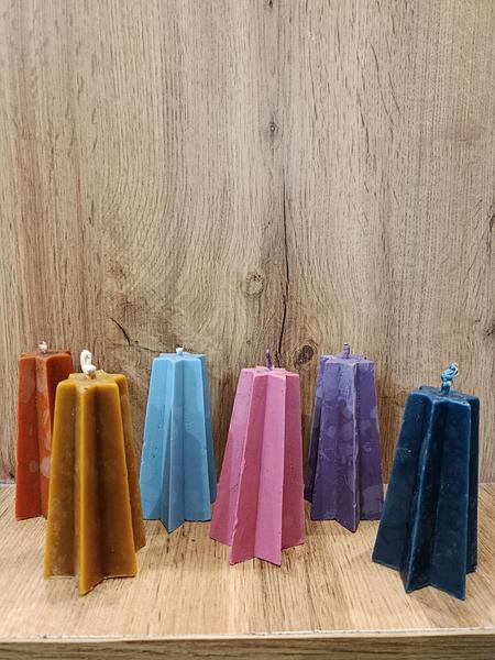 Кольорові воскові свічки - зірочка шести кутна зображення